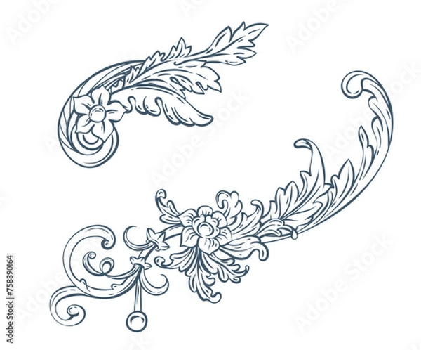 Obraz Luxury decorative vector element, baroque monogram, renaissance emblem, luxury label