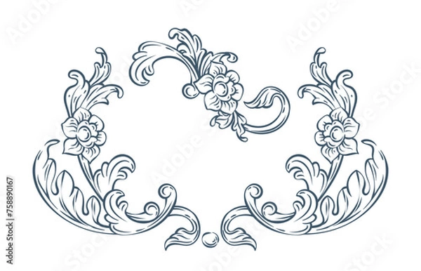 Obraz Luxury decorative vector element, baroque monogram, renaissance emblem, luxury label
