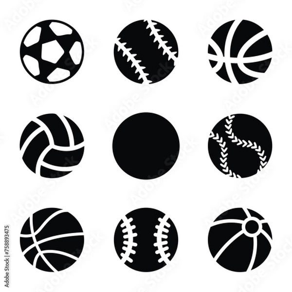 Fototapeta Set of balls. Set of balls isolated on white background
