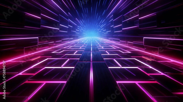 Fototapeta Swirling lines of purple and blue create an abstract background. The colors blend seamlessly, forming a dynamic and captivating composition that draws the eye