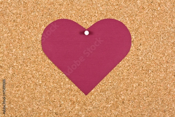 Obraz Heart on corkboard