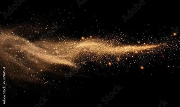 Obraz abstract gold dust particles, black background