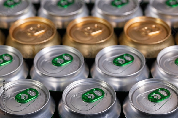 Fototapeta Pattern from much of drinking cans