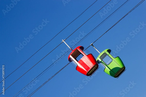 Obraz Two cabins ropeway