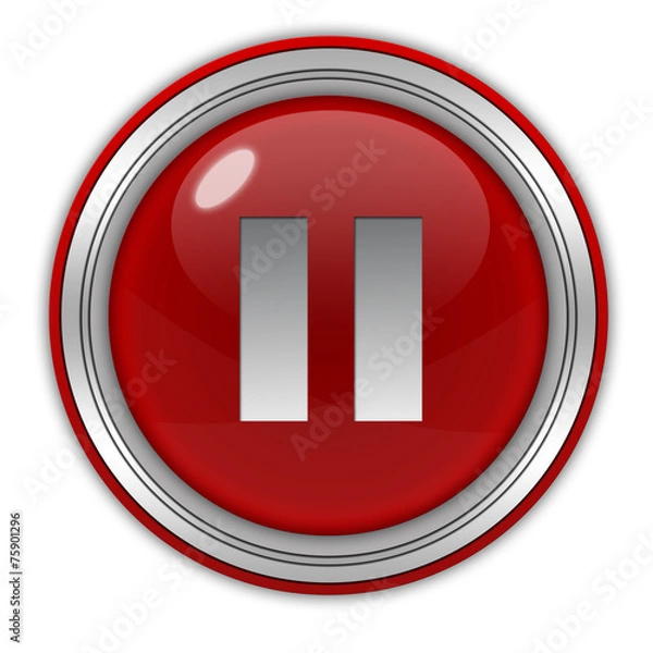 Obraz pause circular icon on white background