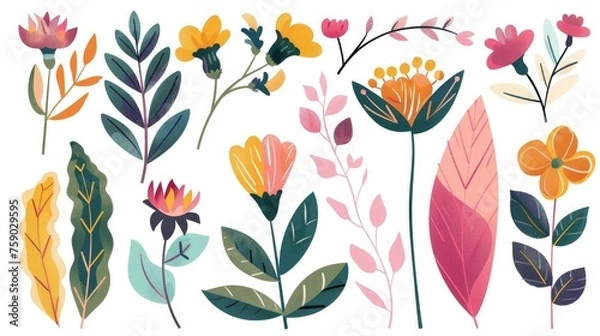 Fototapeta beautiful spring and summer flowers background