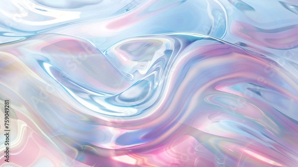 Fototapeta Vibrant holographic fluid textures with a glossy, iridescent finish,abstract background of liquid motion vibrant neon colors pragma
