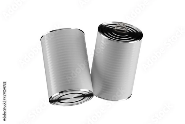 Fototapeta Food can mock up.  Can food template on cutout background.