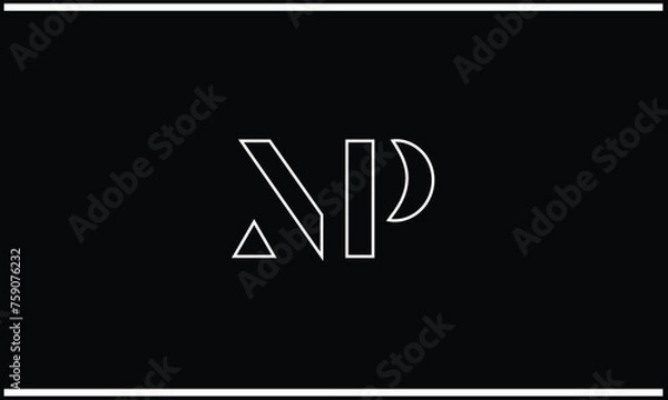 Fototapeta MP, PM, M, P, Abstract Letters Logo Monogram