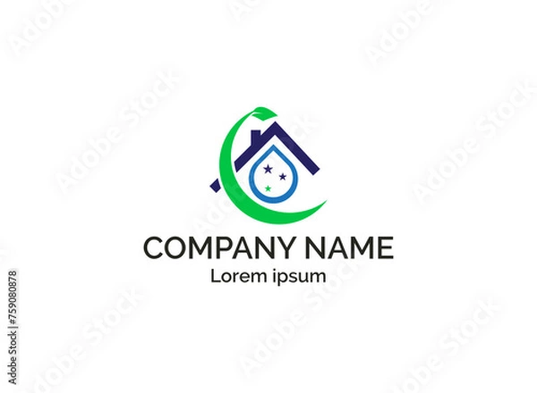 Fototapeta cleaning clean service logo icon vector