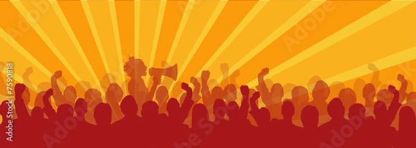 Obraz protestująca młodzież