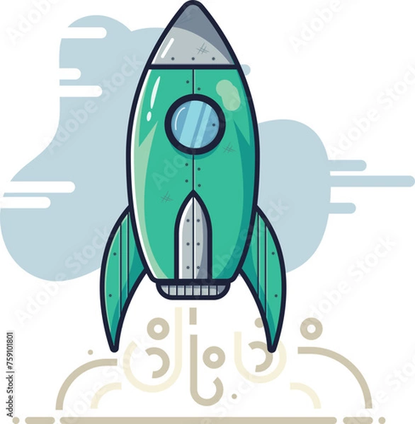 Fototapeta rocket in space