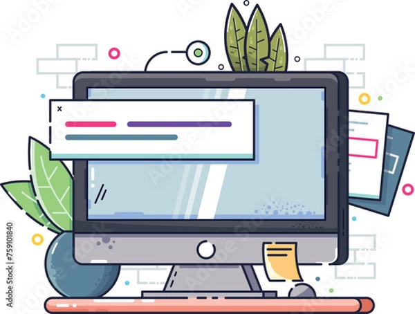 Fototapeta laptop computer with a screen