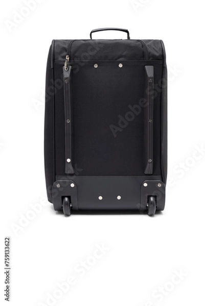 Fototapeta suitcase or baggage trolley luggage, airline trolley bag, airpack visby trolley travel bag isolated on white background. black color.