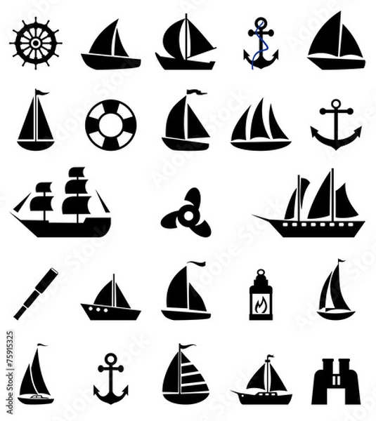Obraz Sailboat symbol set.