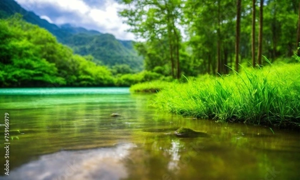 Obraz nature and trees in sunset