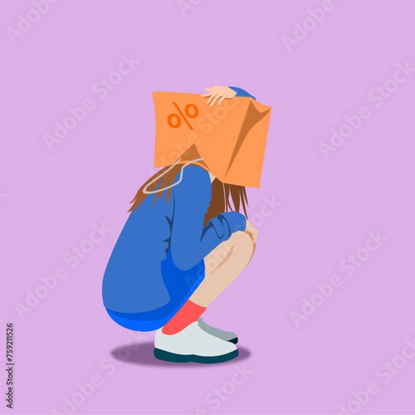 Fototapeta illustration of a person with a bag