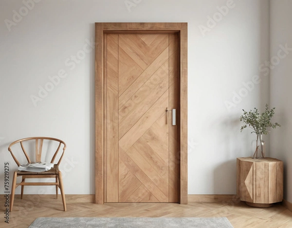 Obraz room with wooden door
