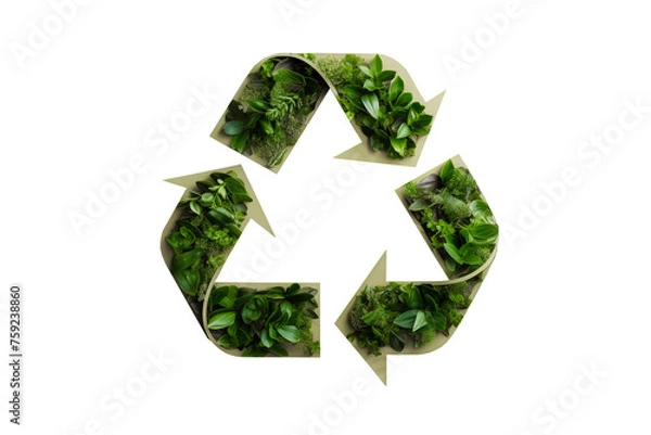 Obraz natural recycle sign on isolate background