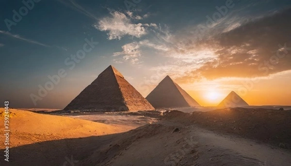 Fototapeta Generated image of egypt pyramids