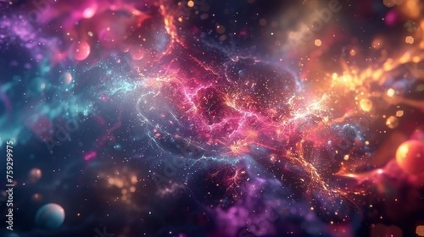 Fototapeta The idea of nanotechnology, a field of science focused on very small technology.
