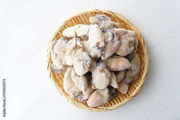 Obraz 冷凍牡蠣　白背景