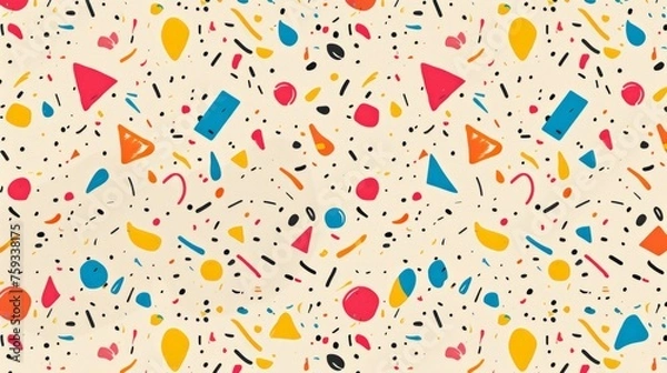 Fototapeta Festive design with falling confetti generative ai