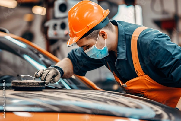 Fototapeta photo car detailing concept