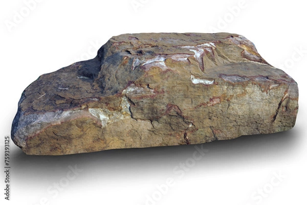 Obraz Set of stones white background, Clipping path