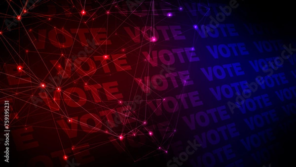 Obraz Political typography connected lines of vote text and election background create inspiring design for presidential elections