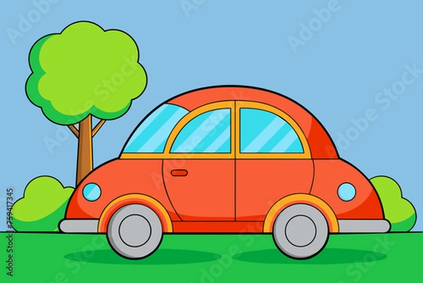 Fototapeta vehicles car background is tree