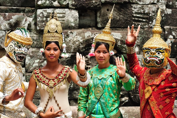Obraz Kambodża; Angkor; tancerz