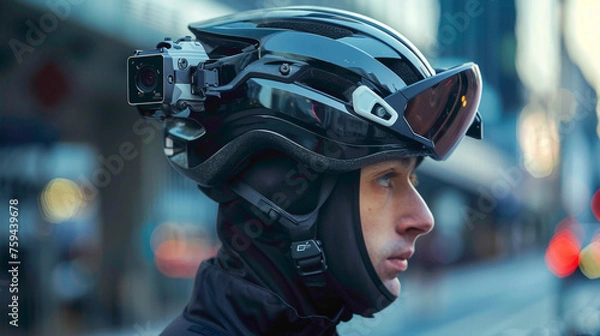 Fototapeta beautiful designed helmet. unique colour design