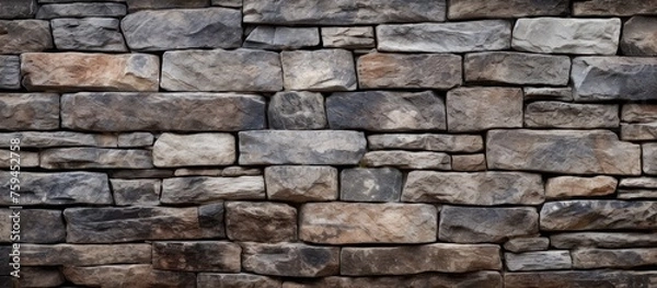 Fototapeta Old stone wall texture background with space for copy.