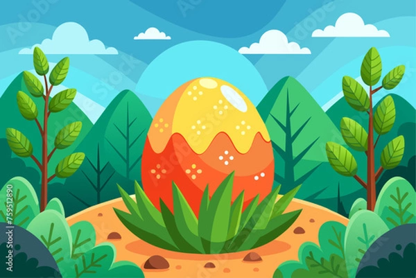 Fototapeta Egg with nature background perfect for Easter celebration