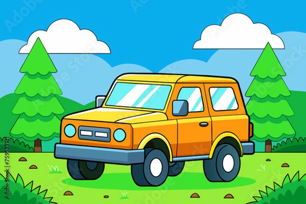 Fototapeta auto suv cute background is tree