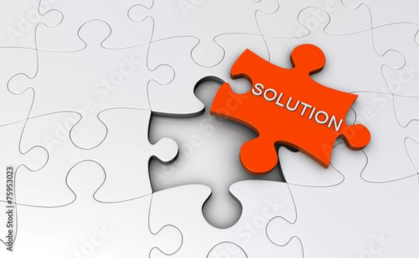 Obraz Solution Text on Puzzle