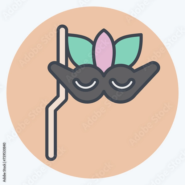 Fototapeta Icon Mask. related to Theatre Gradient symbol. color mate style. simple design editable. simple illustration