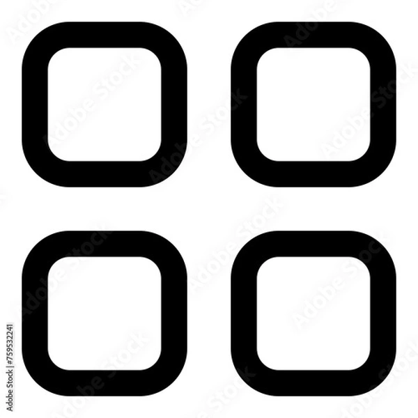 Fototapeta Menu grid icon in outline style. Simple layout vector illustration — pixel-perfect icon.