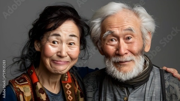 Obraz A portrait of a smiling grandmother and her granddaughter, radiating love across generations