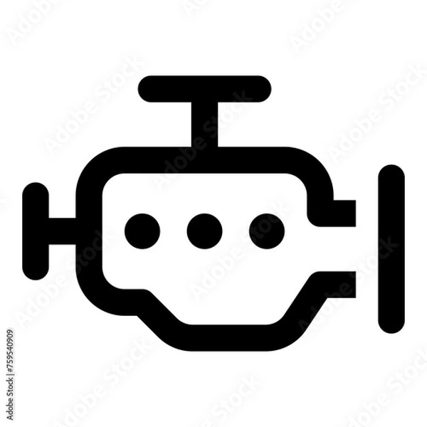 Obraz Engine icon in outline style. Simple motor vector illustration — pixel-perfect icon.