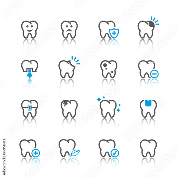 Obraz Tooth icons set.