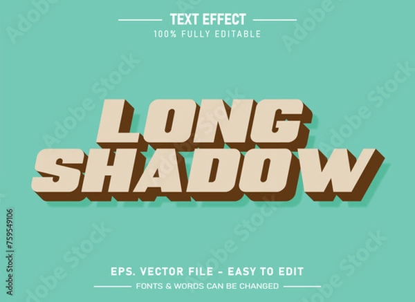 Obraz Retro long shadow editable text effect