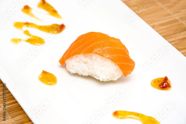 Fototapeta Sushi and soy sauce