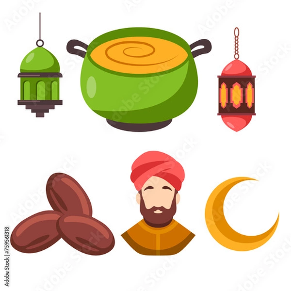 Obraz illustration of a set of icons for your design