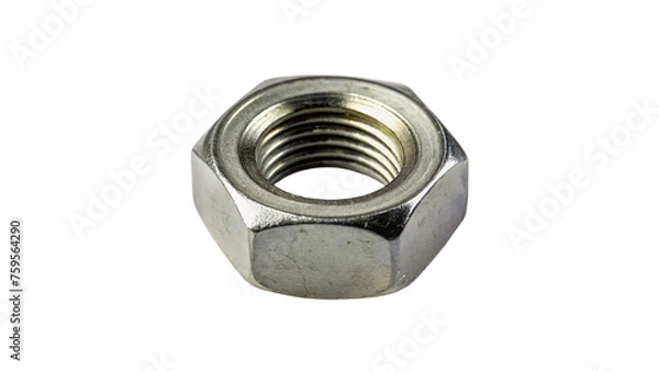 Obraz Metal nut isolated on transparent background.