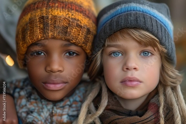Obraz Diversity Boys Group Friendship Generative AI