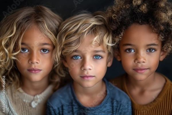 Obraz Diversity Boys Group Friendship Generative AI