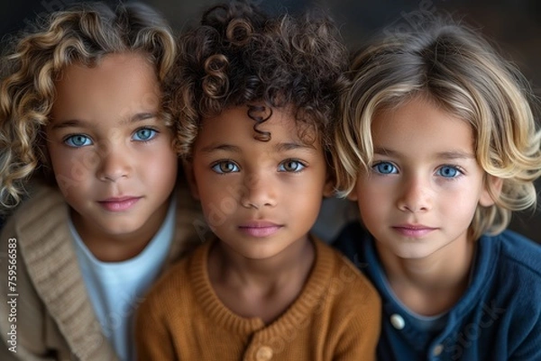 Obraz Diversity Boys Group Friendship Generative AI