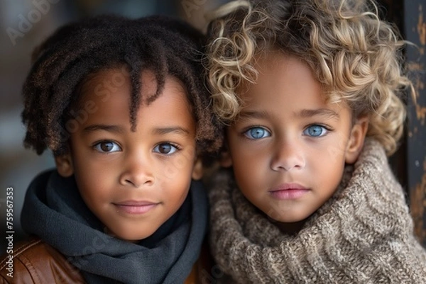 Obraz Diversity Boys Group Friendship Generative AI